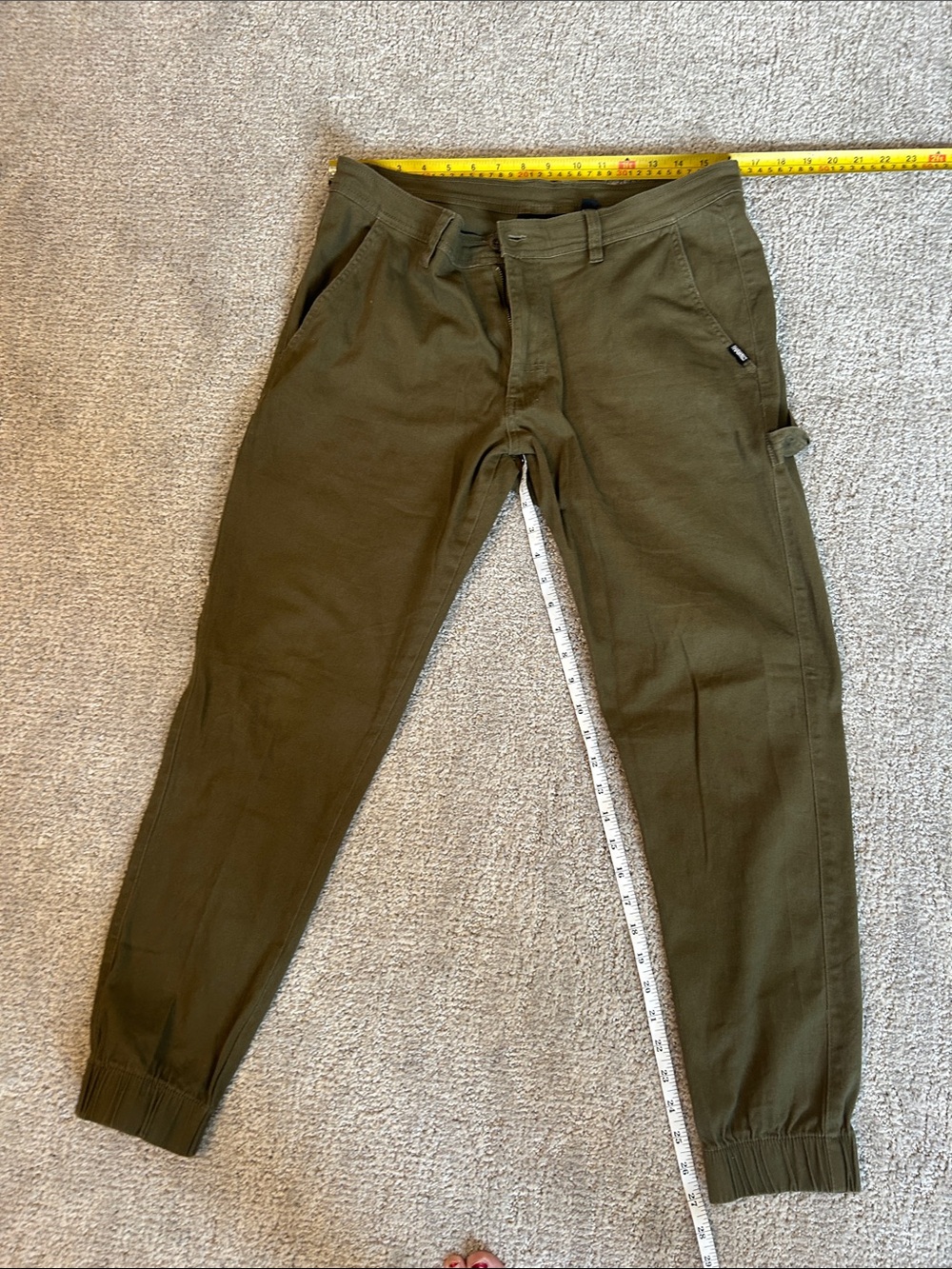 Hawk Men's Olive Green Utility Jogger Pants 34/30